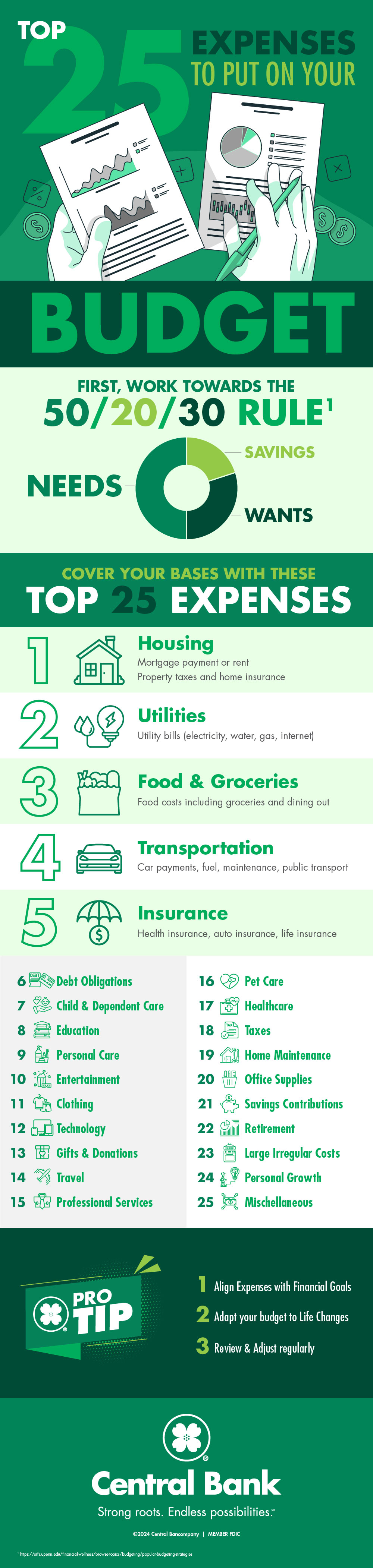 Top 25 Budget Examples Infographic