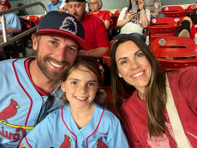Erin with family at Cardinals game