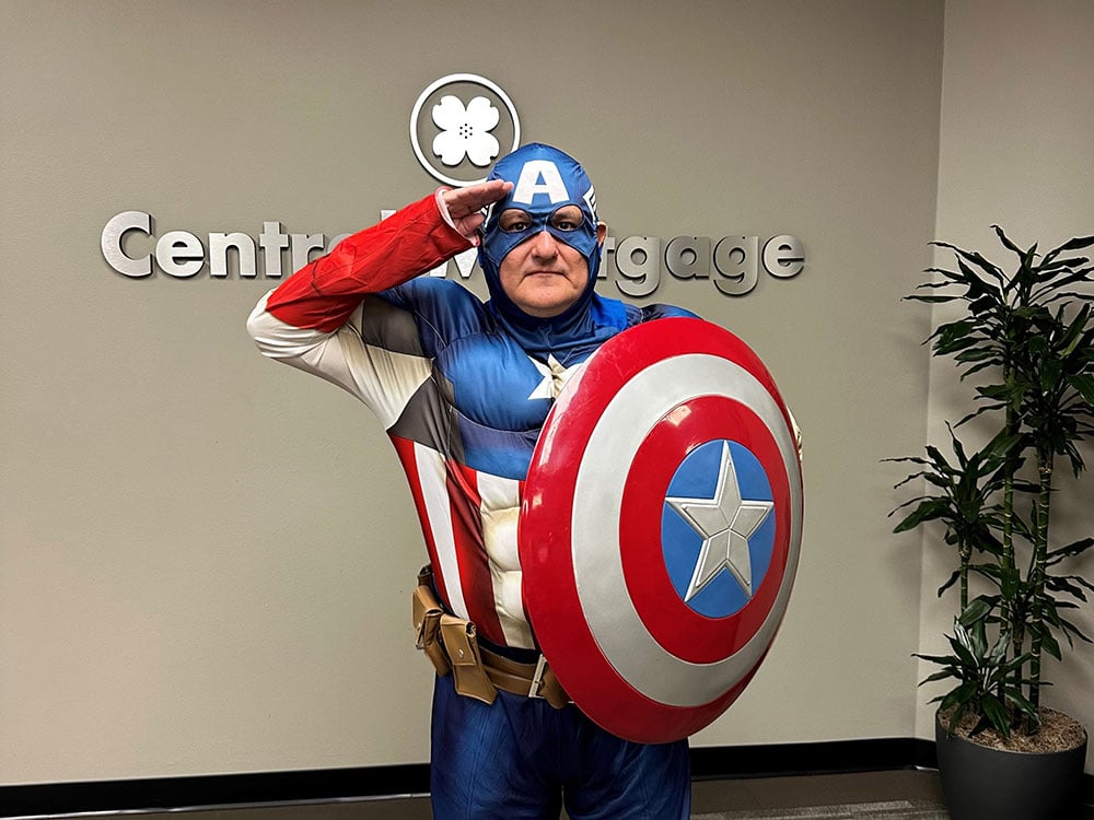 Eric dressed as Captain America