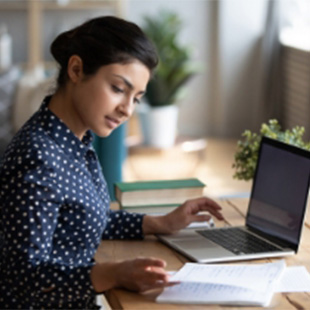 business woman on computer