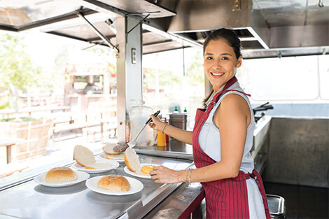 woman in her food truck