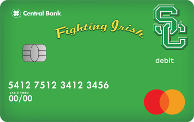 The fighting Irish debit card
