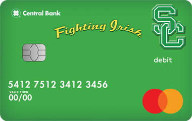 The fighting Irish debit card