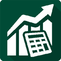 icon for retirement, calculator and graph