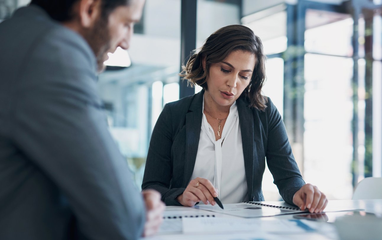 A financial advisor helping a client