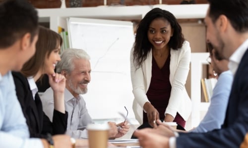 Group of employees in a meeting