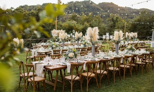View of a table at a wedding reception