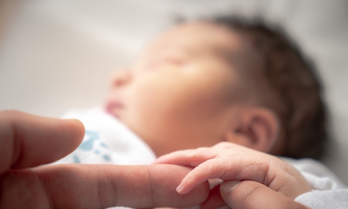 Close up view of a sleeping baby