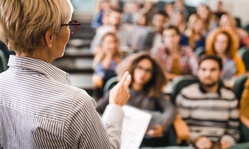 A professor teaching a college course