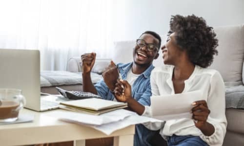 A couple working on their finances