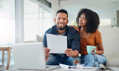 A couple discussing finances