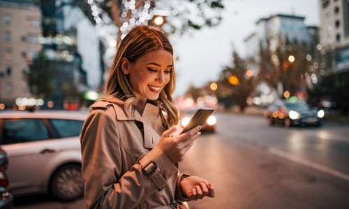 Woman looking at phone