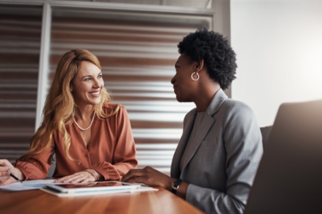 Business owner meeting with loan officer