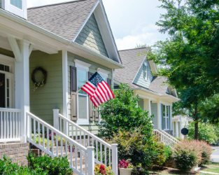 Row of homes on a street