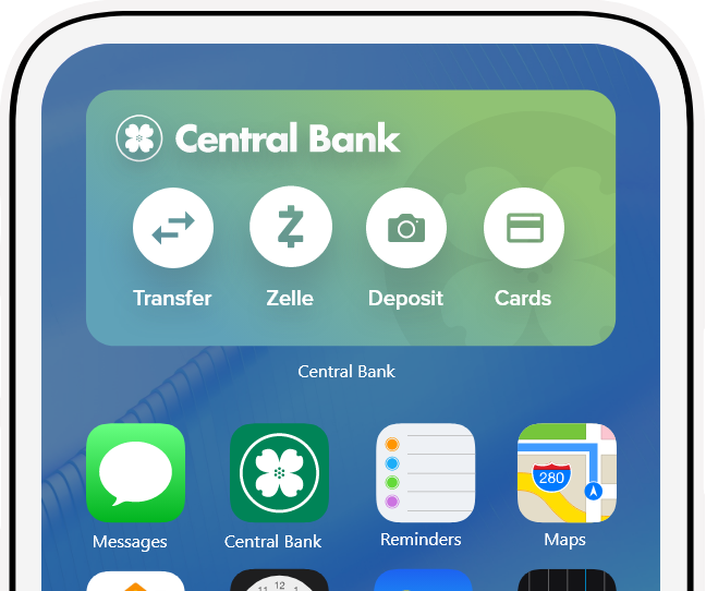 Central Bank home screen widget