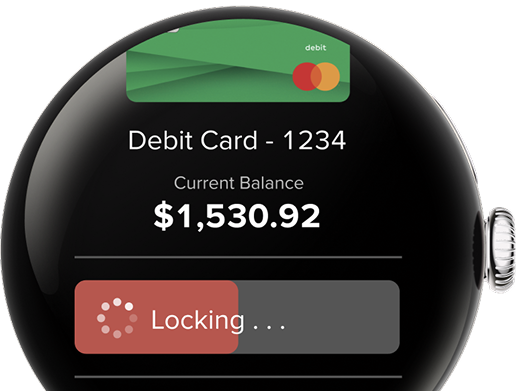 watch app on card lock screen
