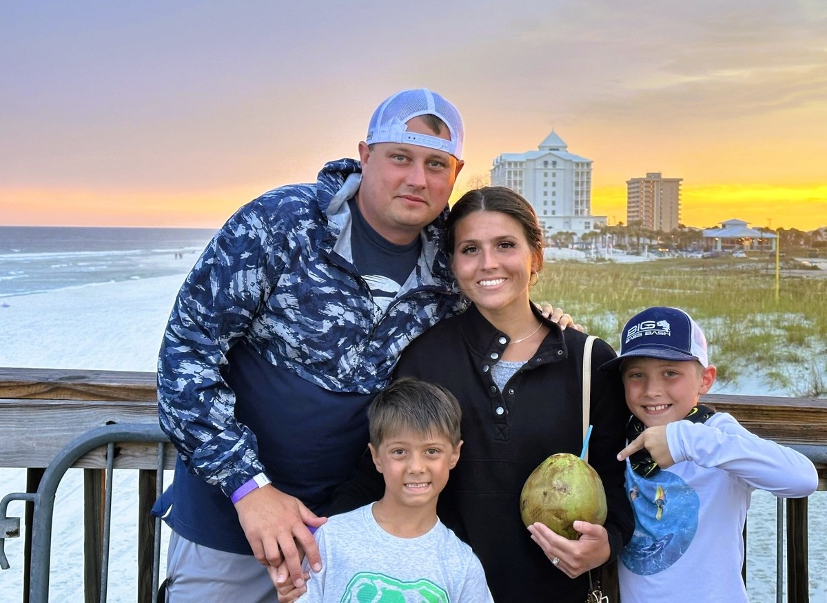 Amber with family at the beach