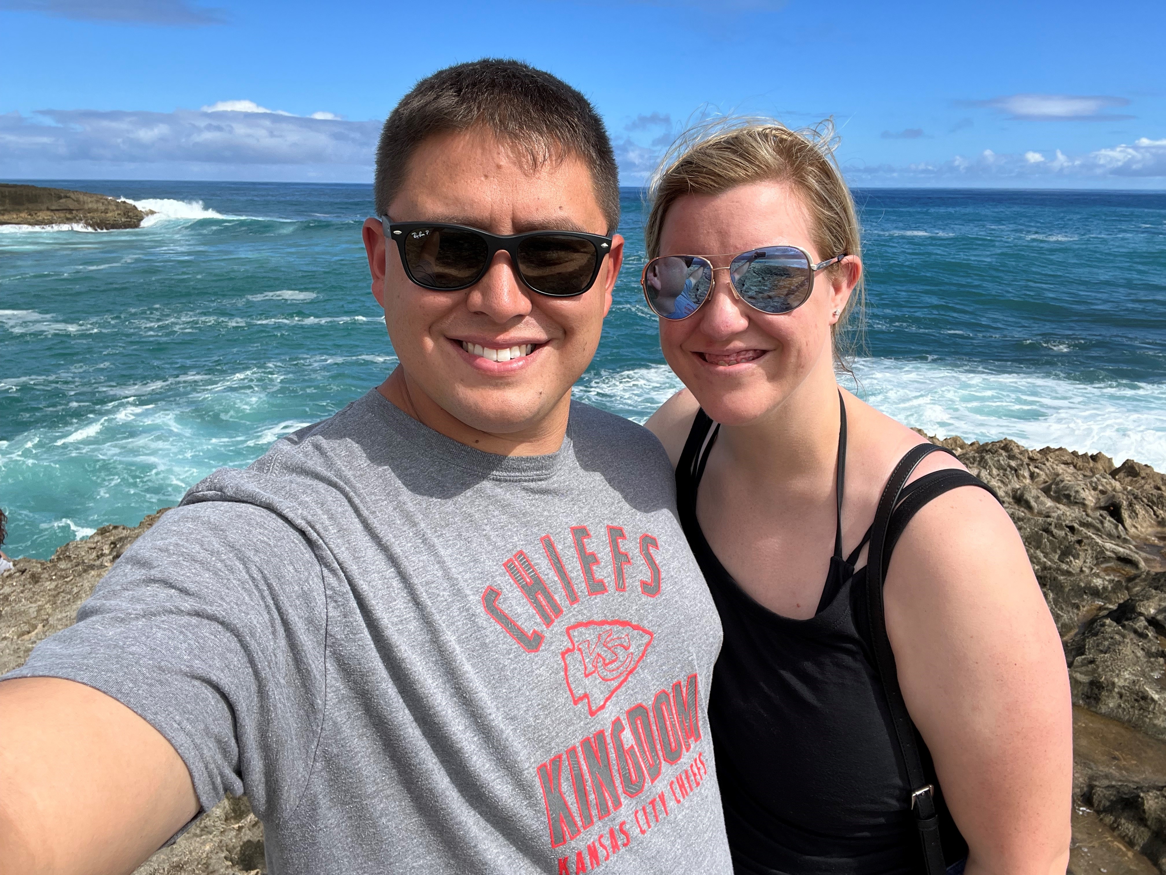 Nicole with her husband in Hawaii