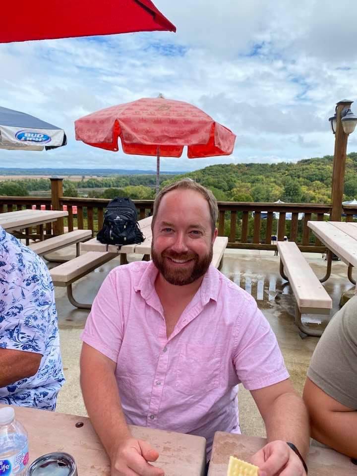 Scott at a restaurant 