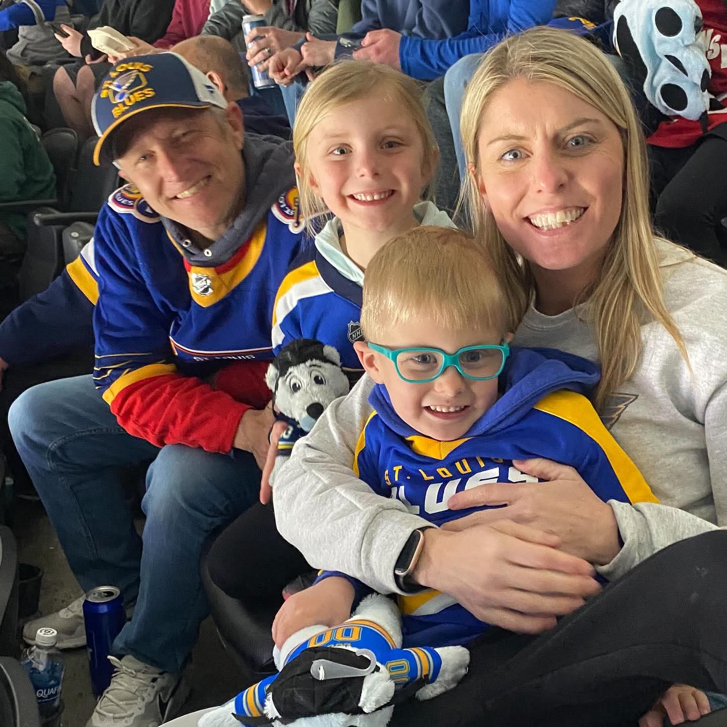 Shymanski family at Blues game