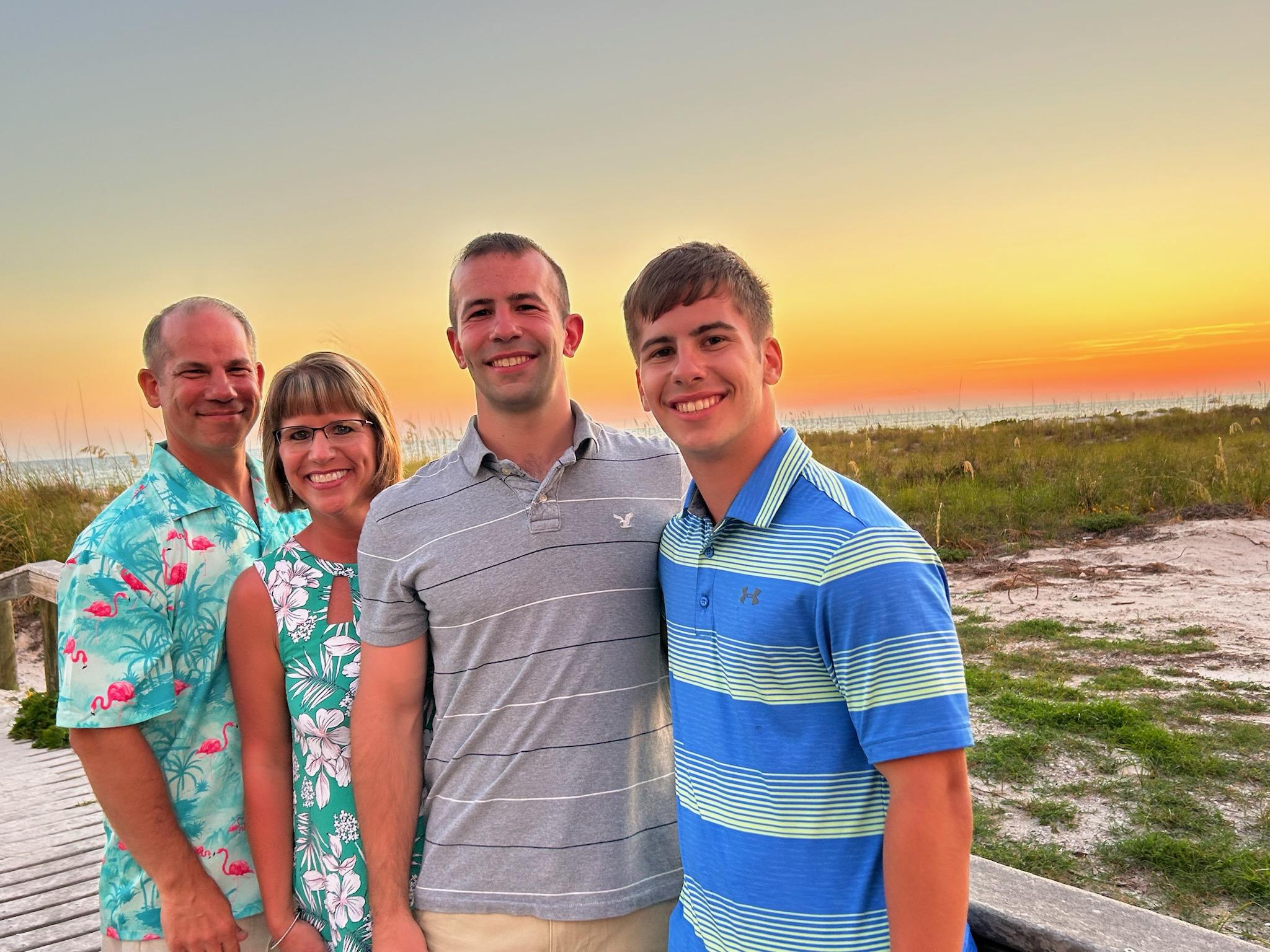 Kelli and her family in St Pete Beach, FL