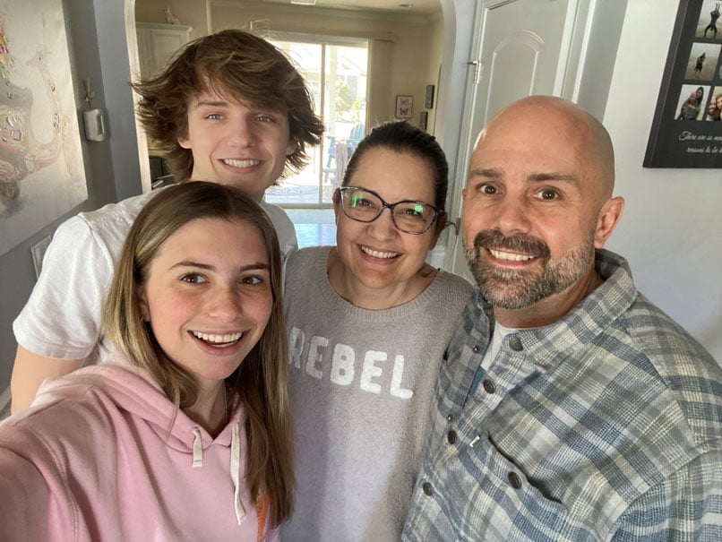 Scott with his wife and two kids