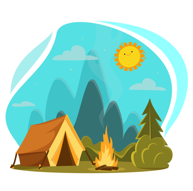 Summer campfire graphic