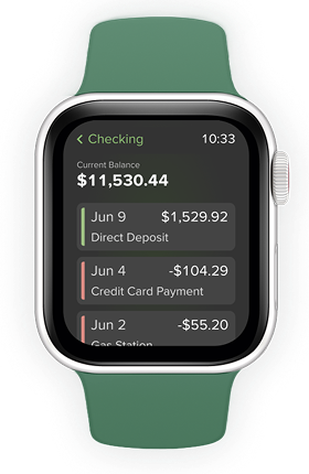 watch app on apple watch with green band