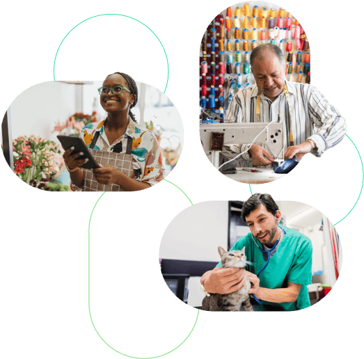 veterinarian, tailor, and flower-shop owner