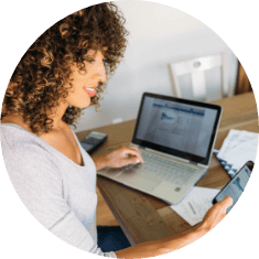 woman with card while shopping online