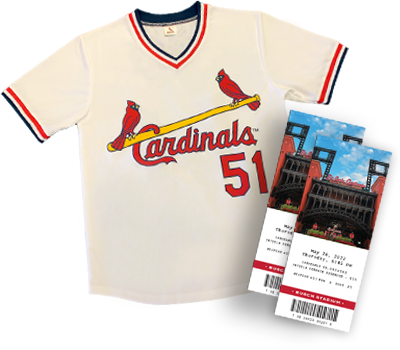 Bob Gibson jersey with tickets