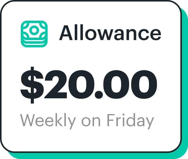 Father giving daughter chore money with Greenlight card