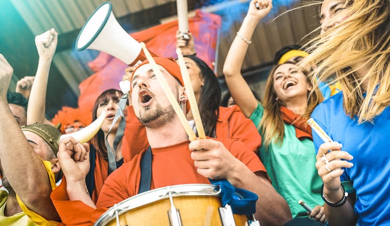 sport fans cheering