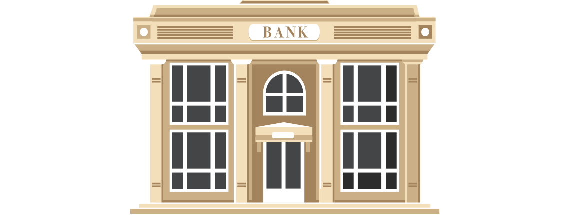 Vector illustration of a bank branch