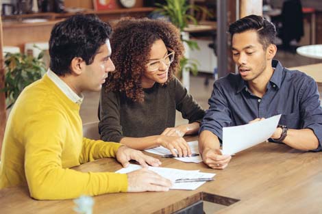 Couple looking at paperwork