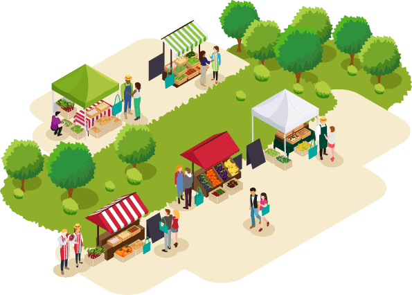 illustration of farmers market