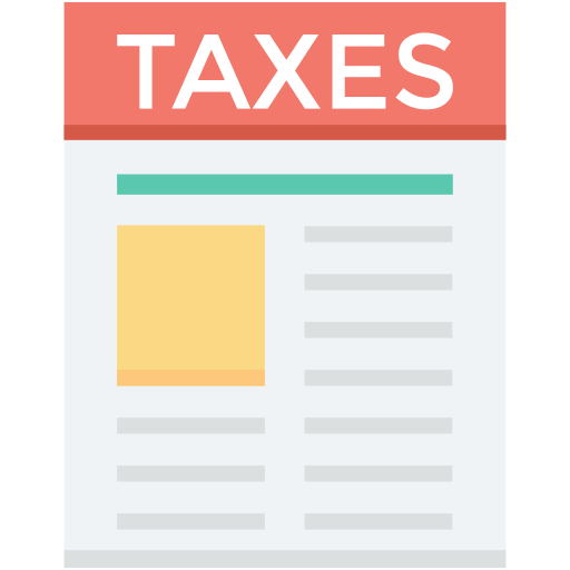 Taxes document with orange background