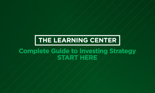Text that reads “The Learning Center: Complete Guide to Investing Strategy”