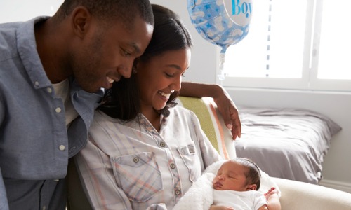 Parents with their newborn