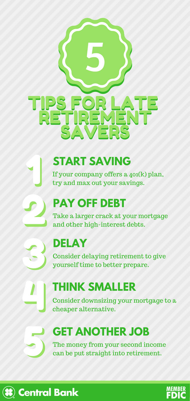 11 Tips for Late Retirement Savers  Central Bank